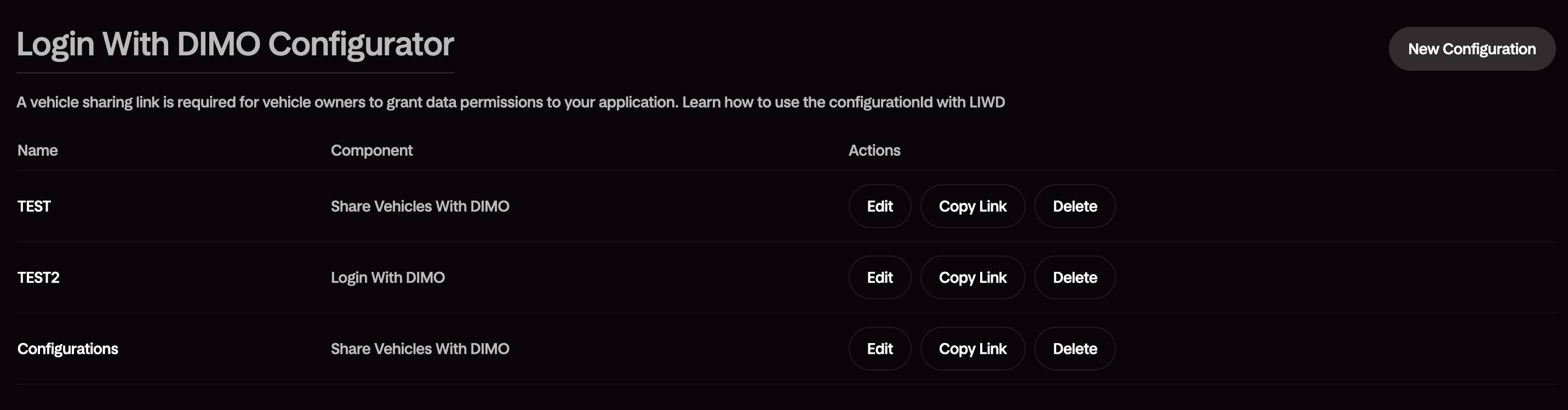 Login with DIMO Configurator