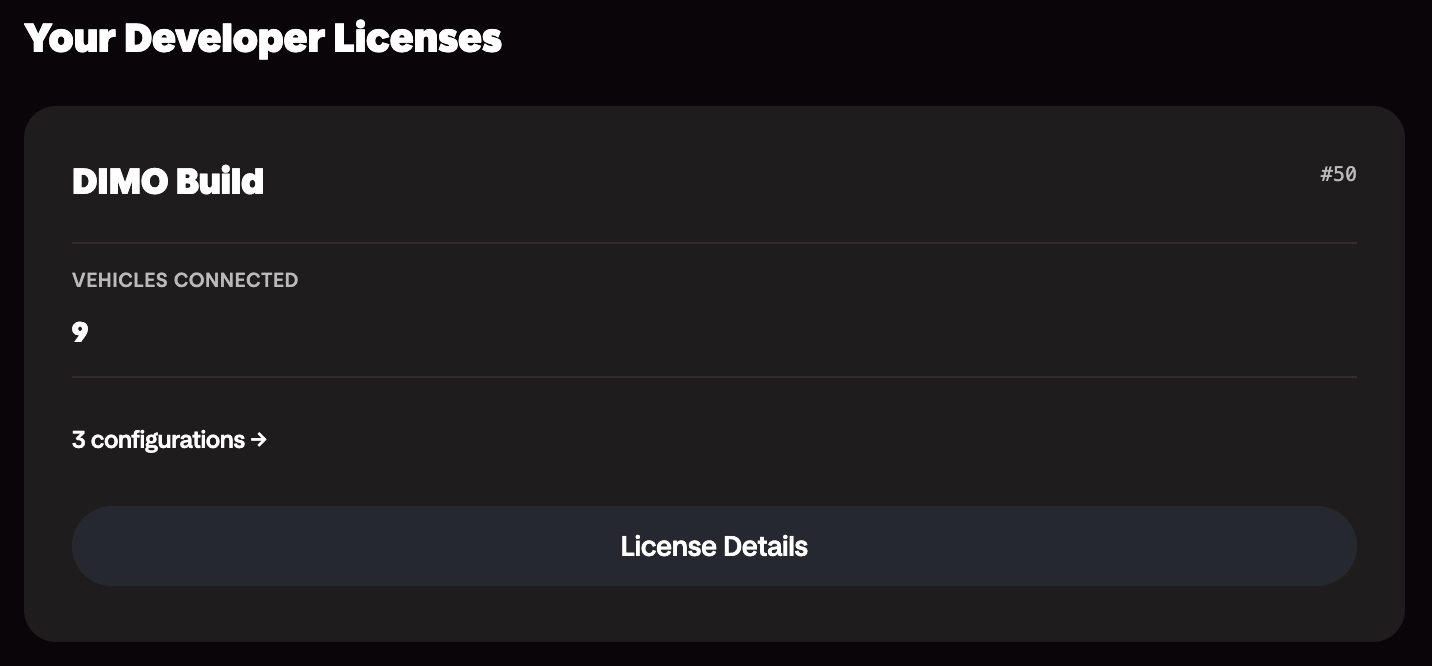 DIMO Developer License